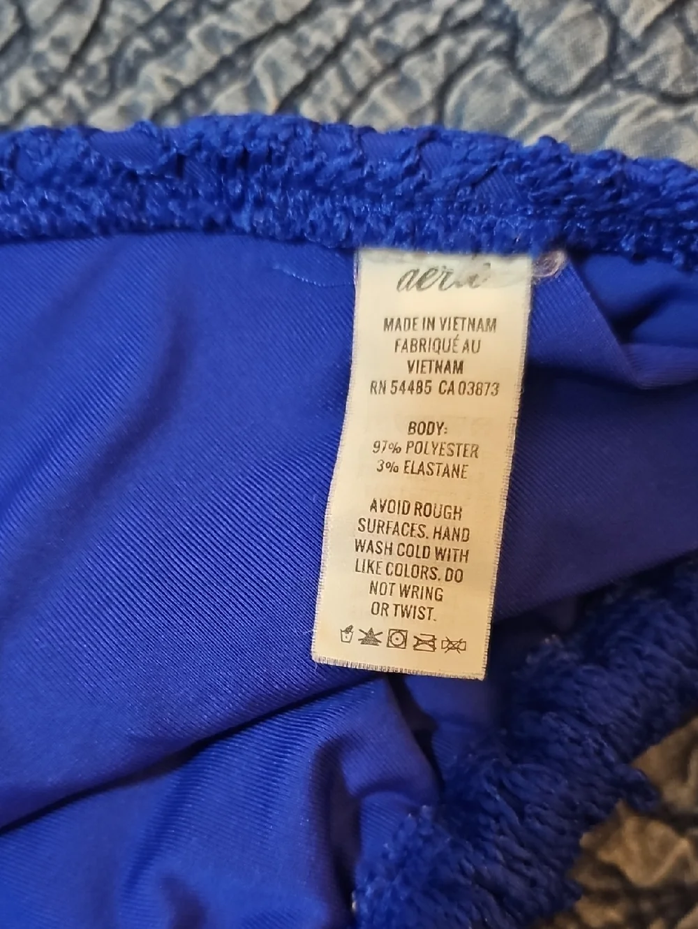 Aerie triangl swimwear Royal Blue Crochet Triangle Bikini Top